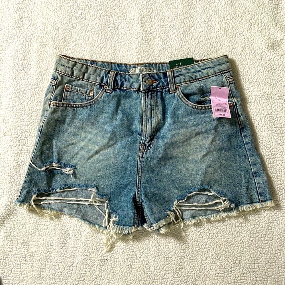High-Rise Denim Shorts